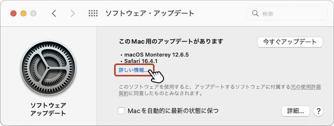 「詳しい情報…」のテキストリンクをクリック。